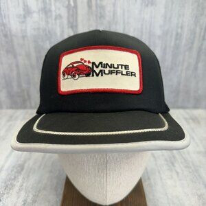 Minute Muffle Three 3 Stripe Trucker Mesh SnapBack Vtg Hat Cap
